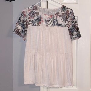 White Floral Blouse
